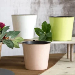 Flora Antique Pot Round (13Dx11.5cmH) White