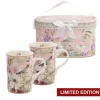 Floral Bird 2 Piece Mug Gift Set Soft Pink (18.6x9x11.3cm)