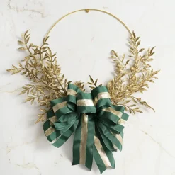 Floral Metal Hoop Ring Gold (30cmD)