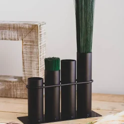Florist Wire Holder Organizer 4 Tubes Black (32X11X25.5cmH)