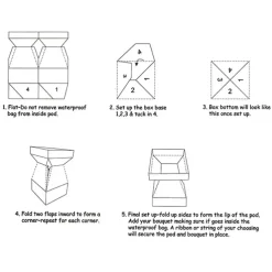 Flower Bouquet Classic POD Med Pack 5 White (17.5x17.5x27cm)