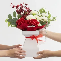 Flower Bouquet Classic POD Small Pack 5 White (14x14x22Hcm)