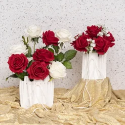 Flower Bouquet Designer Pod Pack 10 White (13.8x14.4Hcm)