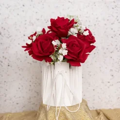 Flower Bouquet Designer Pod Pack 10 White (13.8x14.4Hcm)