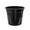 Flower Bucket Sturdy Plastic Round 08L Black (25Dx23.5cmH)