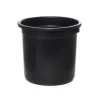 Flower Bucket Sturdy Plastic Round 16L Black (30Dx28cmH)