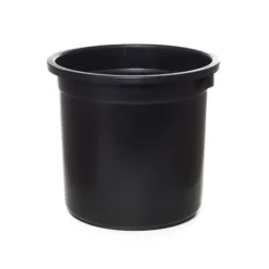 Flower Bucket Sturdy Plastic Round 16L Black (30Dx28cmH)