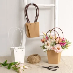 Flower Carry Bag Kraft Brown Small Pk5 (9.5x13x15.5cmH)