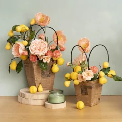 Flower Carry Bag Kraft Newsprint Medium Pk5 (12x17x20cmH)