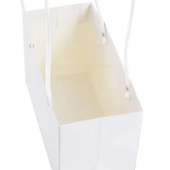 Flower Carry Bag Kraft White Rectangle Pk5 (22x10.5x13cmH)