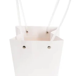 Flower Carry Bag Kraft White Medium Pk5 (12x17x20cmH)