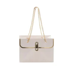 Flower Carry Hand Bag Boujee White Pack 5 (15x10x10.5cmH)