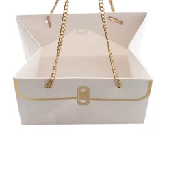 Flower Carry Hand Bag Boujee White Pack 5 (15x10x10.5cmH)