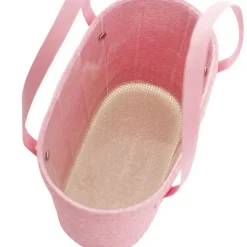 Flower Carry Paper Rope Basket with Liner Pink (18x9x13cmH)