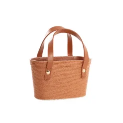 Flower Carry Paper Rope Basket with Liner Mocha (18x9x13cmH)