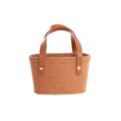 Flower Carry Paper Rope Basket with Liner Mocha (18x9x13cmH)