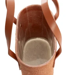 Flower Carry Paper Rope Basket with Liner Mocha (18x9x13cmH)