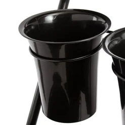 Flower Display Stand 8 Plastic Buckets Black (41X70x135cmH)