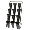 Flower Display Stand 12 Plastic Vase Black (60X65x123cmH)