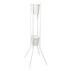 Flower Display Stand Double Bucket 115cmH White