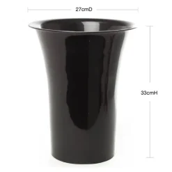 Flower Display Vase 8L Black (27cmDx33cmH)