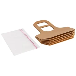 Flower Gift Carry Bag Large Kraft Brown Pack 5 (22x10x40Hcm)