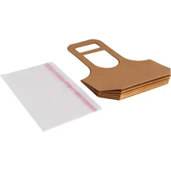 Flower Gift Carry Bag Small Kraft Brown Pack 5 (17x7x32Hcm)