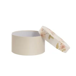 Flower Gift Hat Box Floral Blush Ivory Set 2 (21.5cmWx19cmH)