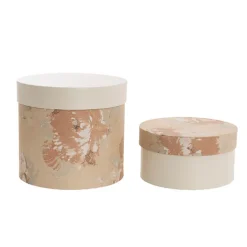 Flower Gift Hat Box Florals Blush Pink Set 2 (21.5cmWx19cmH)