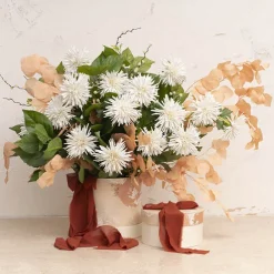 Flower Gift Hat Box Florals Blush Pink Set 2 (21.5cmWx19cmH)