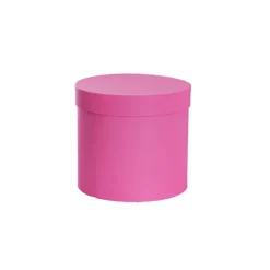 Flower Gift Hat Box Round Hello Pink (15cmWx13.5cmH)