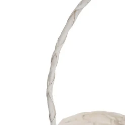 Flower Girl Basket Long Handle Set 3 White (26Dx17cmH)