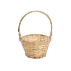 Flower Girl Basket Oval Willow Natural (19x23x27cmH)
