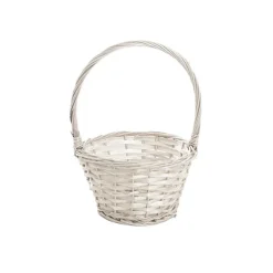Flower Girl Basket Oval Willow White (19x23x27cmH)