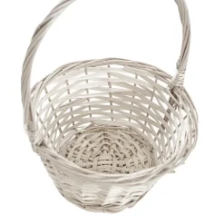 Flower Girl Basket Oval Willow White (19x23x27cmH)