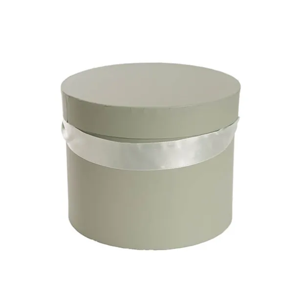 Flower Hat Box Petite Round Sage Green Set 3 (17Dx13.5cmH)