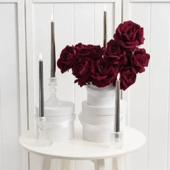 Flower Hat Box Petite Round White Set 3 (17Dx13.5cmH)