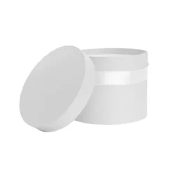 Flower Hat Box Petite Round White Set 3 (17Dx13.5cmH)