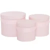 Flower Hat Box Ribbon Round Set 3 Baby Pink (18.5cmx15cmH)