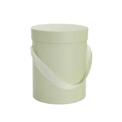 Flower Hat Box Tall Round Sage Green Set 3 (24.5Dx30cmH)