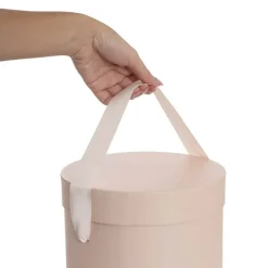 Flower Hat Box Tall Round Blush Pink Set 3 (24.5Dx30cmH)