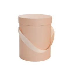 Flower Hat Box Tall Round Apricot Peach Set 3 (24.5Dx30cmH)