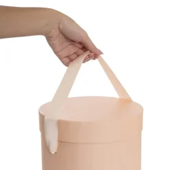 Flower Hat Box Tall Round Apricot Peach Set 3 (24.5Dx30cmH)