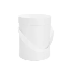 Flower Hat Box Tall Round White Set 3 (24.5Dx30cmH)