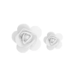 Foam Rose Heads Pack 50 White (Mixed 3 to 4.5cmD)