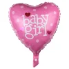 Foil Balloon 18" Baby Girl Heart Hot Pink (45cmD)
