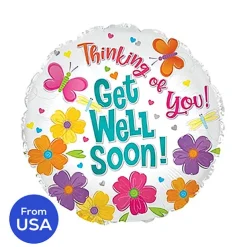 Foil Balloon 17" (42.5cm Dia) Get Well Soon Thinking of You