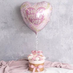 Foil Balloon 17" (42.5cm Dia) Happy Mother's Day Heart Pink