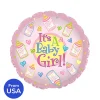 Foil Balloon 17" (42.5cm Dia) It's A Baby Girl with Bottles