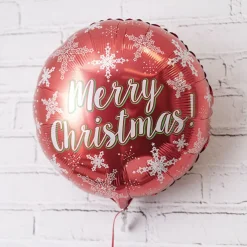 Foil Balloon 17" (42.5cm Dia) Merry Christmas Snowflakes